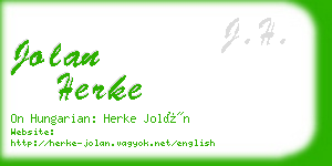 jolan herke business card